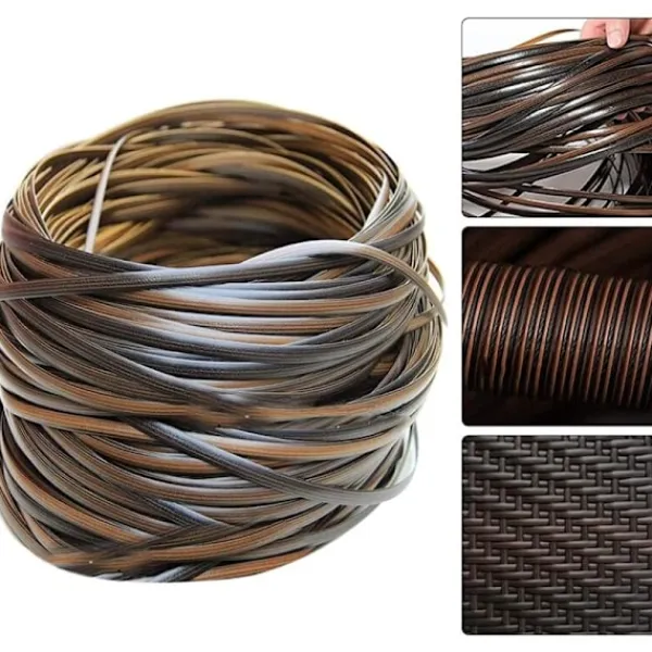Balkongmöbler>Plastrotting - 32m - Rottingreparationsmaterial - Hög styrka - Reparationssats för uteplatsstolar - Rottingmöbelreparation - Brun_xx
