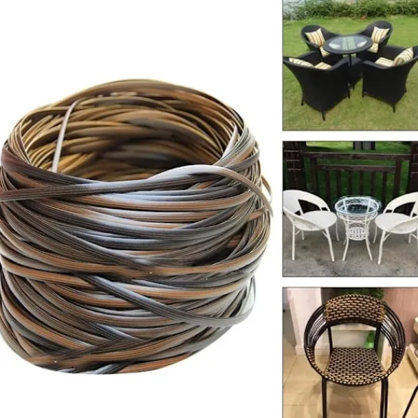 Balkongmöbler>Plastrotting - 32m - Rottingreparationsmaterial - Hög styrka - Reparationssats för uteplatsstolar - Rottingmöbelreparation - Brun_xx