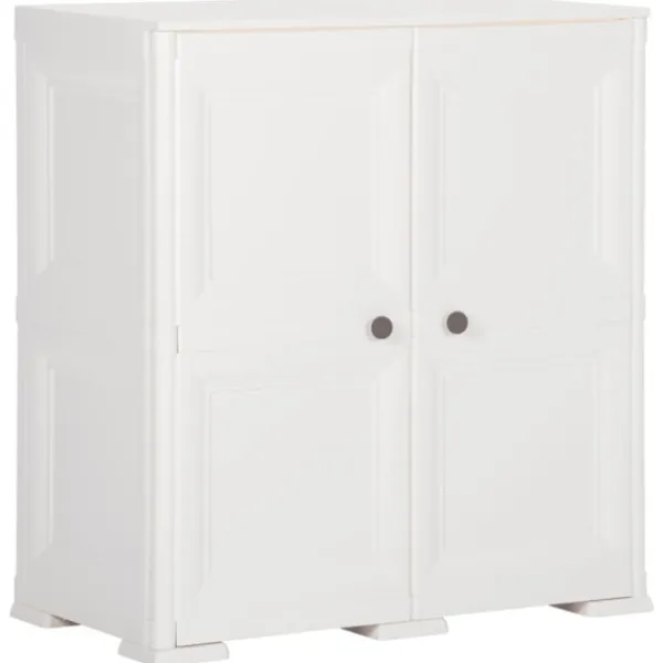 vidaXL Skåp>Plastskåp 79x43x85,5 cm träimitation kaninvit
