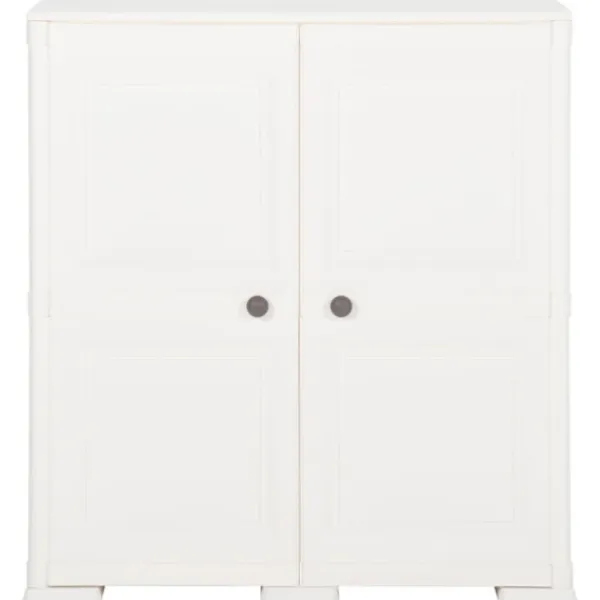 vidaXL Skåp>Plastskåp 79x43x85,5 cm träimitation kaninvit