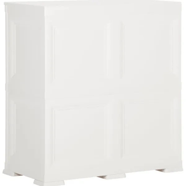 vidaXL Skåp>Plastskåp 79x43x85,5 cm träimitation kaninvit