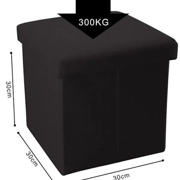 INTIRILIFE Sittpuffar>Pouf - - Fällbar Modell - Diamant - 30x30x30 cm - Linneaktig Tyg