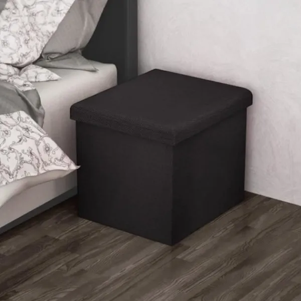INTIRILIFE Sittpuffar>Pouf - - Fällbar Modell - Diamant - 30x30x30 cm - Linneaktig Tyg