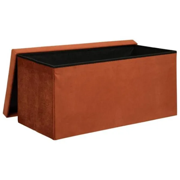 ATMOSPHERA CRÉATEUR D'INTÉRIEUR Sittpuffar>Puff fällbar dubbel "Lilou" i sammet 76x38cm amber - Atmosphera inredningsdesigner