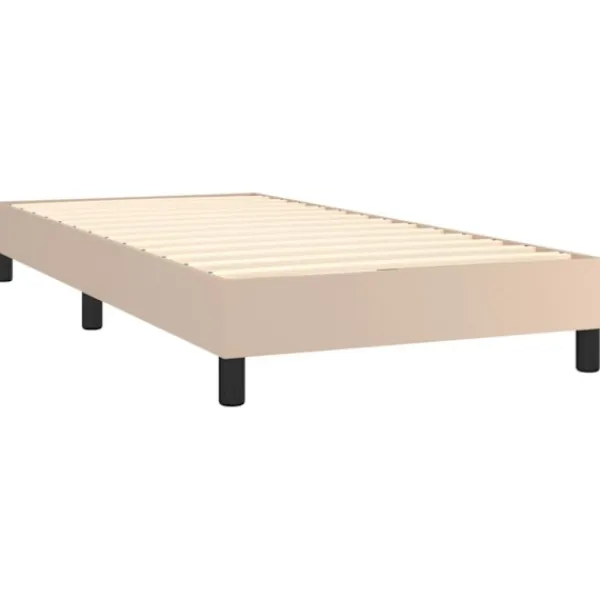 vidaXL Sängar>Ramsäng med bäddmadrass cappuccino 80x200 cm konstläder