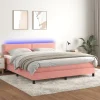 vidaXL Sängar>Ramsäng med madrass & LED rosa 180x200 cm sammet