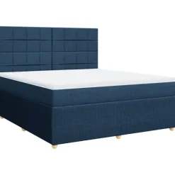 vidaXL Sängar>Ramsäng med madrass blå 180x200 cm tyg