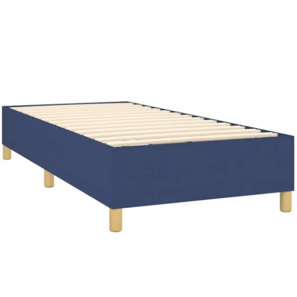 vidaXL Sängar>Ramsäng med madrass blå 100x200 cm tyg