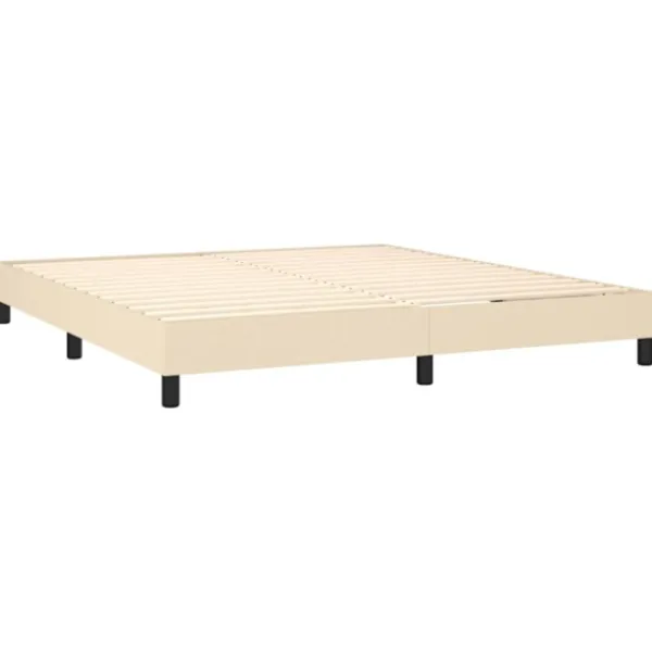 vidaXL Sängar>Ramsäng med madrass gräddvit 180x200 cm tyg