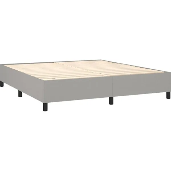 vidaXL Sängar>Ramsäng med madrass ljusgrå 180x200 cm tyg