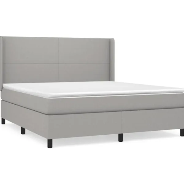 vidaXL Sängar>Ramsäng med madrass ljusgrå 160x200 cm tyg