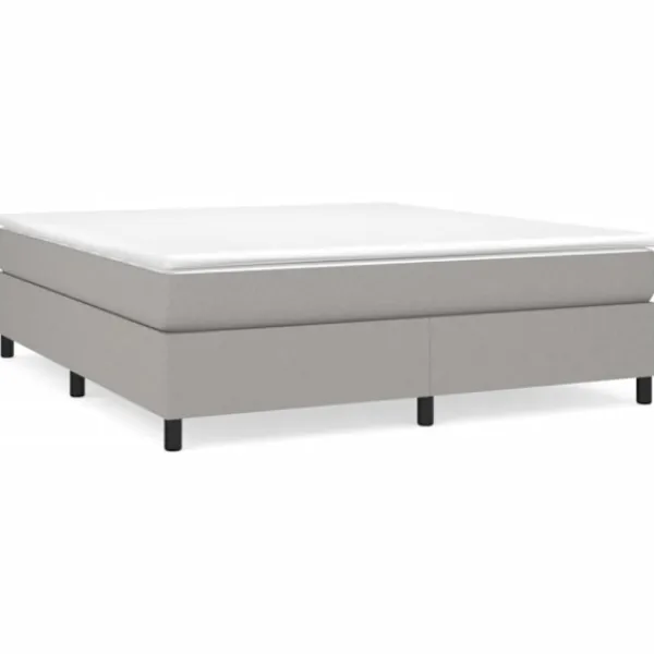 vidaXL Sängar>Ramsäng med madrass ljusgrå 160x200 cm tyg