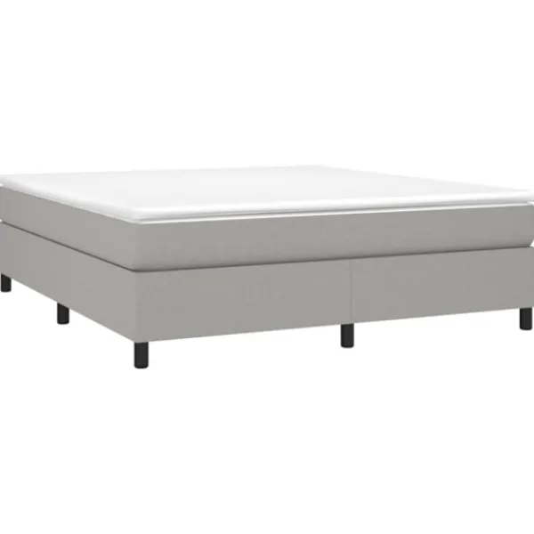 vidaXL Sängar>Ramsäng med madrass ljusgrå 160x200 cm tyg
