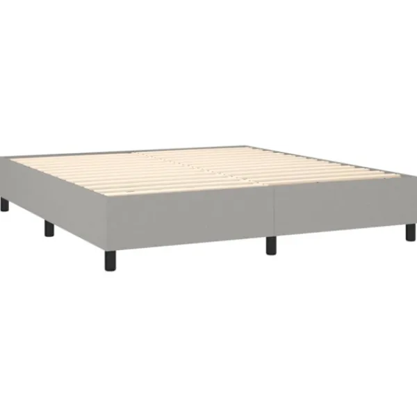 vidaXL Sängar>Ramsäng med madrass ljusgrå 160x200 cm tyg