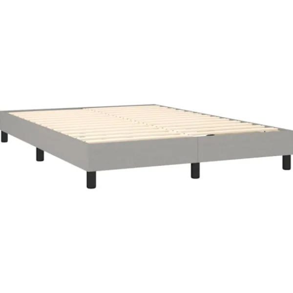 vidaXL Sängar>Ramsäng med madrass ljusgrå 140x190 cm tyg