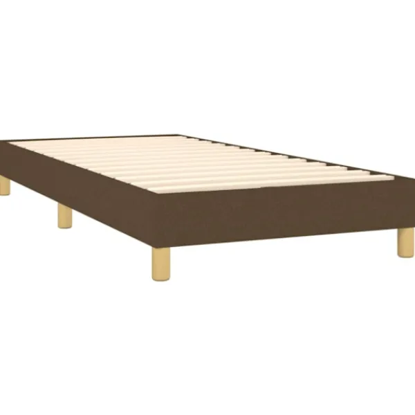 vidaXL Sängar>Ramsäng med madrass mörkbrun 100x200 cm tyg