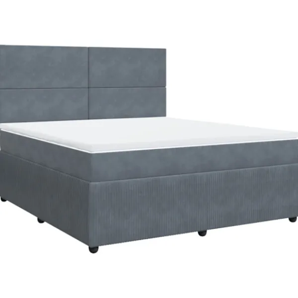 vidaXL Sängar>Ramsäng med madrass mörkgrå 180x200 cm sammet
