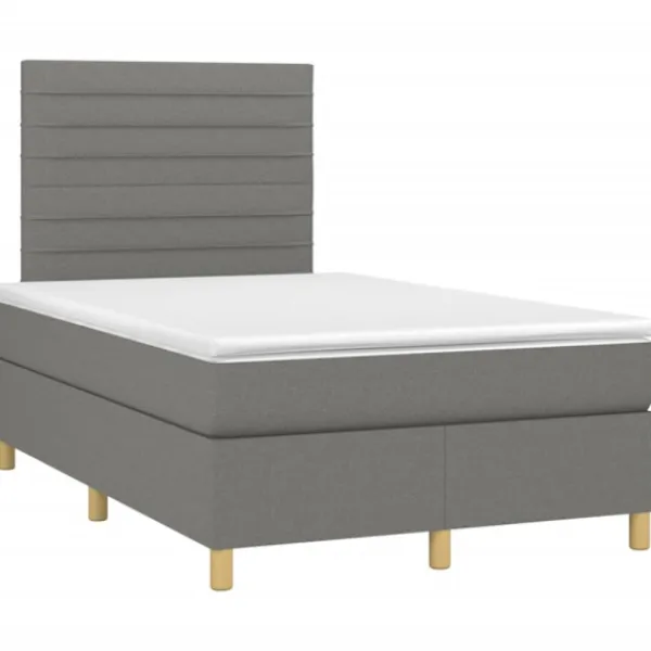 vidaXL Sängar>Ramsäng med madrass mörkgrå 120x200 cm tyg