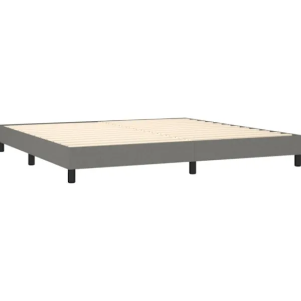 vidaXL Sängar>Ramsäng med madrass mörkgrå 200x200 cm tyg