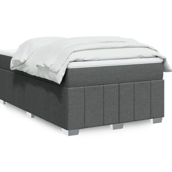 vidaXL Sängar>Ramsäng med madrass mörkgrå 120x190 cm tyg