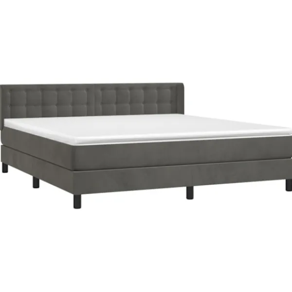 vidaXL Sängar>Ramsäng med madrass mörkgrå 180x200 cm sammet