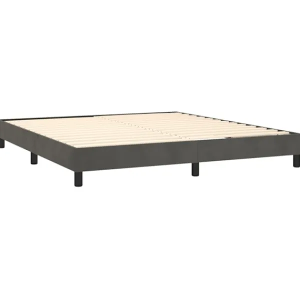 vidaXL Sängar>Ramsäng med madrass mörkgrå 180x200 cm sammet