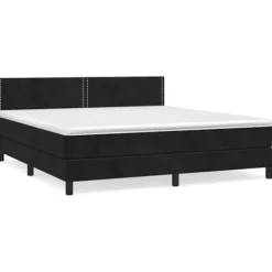 vidaXL Sängar>Ramsäng med madrass svart 160x200 cm sammet