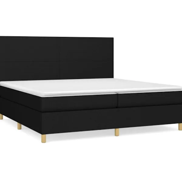 vidaXL Sängar>Ramsäng med madrass svart 200x200 cm tyg