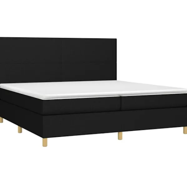 vidaXL Sängar>Ramsäng med madrass svart 200x200 cm tyg
