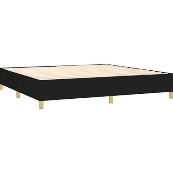 vidaXL Sängar>Ramsäng med madrass svart 200x200 cm tyg