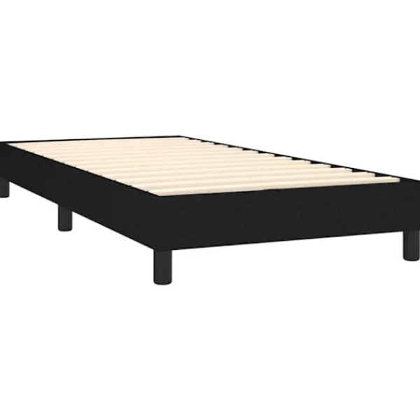 vidaXL Sängar>Ramsäng med madrass svart 90x200 cm tyg