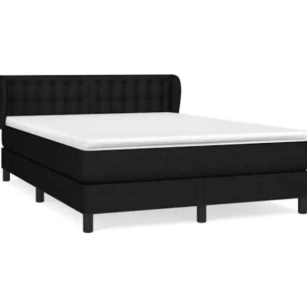 vidaXL Sängar>Ramsäng med madrass svart 140x200 cm tyg