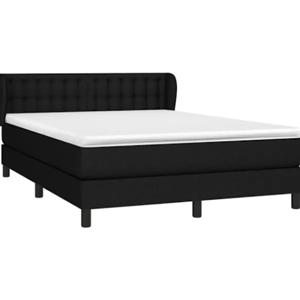 vidaXL Sängar>Ramsäng med madrass svart 140x200 cm tyg