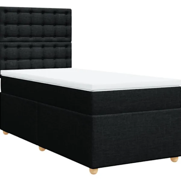 vidaXL Sängar>Ramsäng med madrass svart 90x190 cm tyg