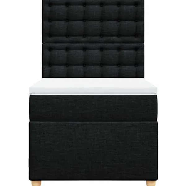 vidaXL Sängar>Ramsäng med madrass svart 90x190 cm tyg