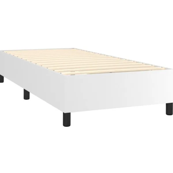 vidaXL Sängar>Ramsäng med madrass vit 80x200 cm konstläder