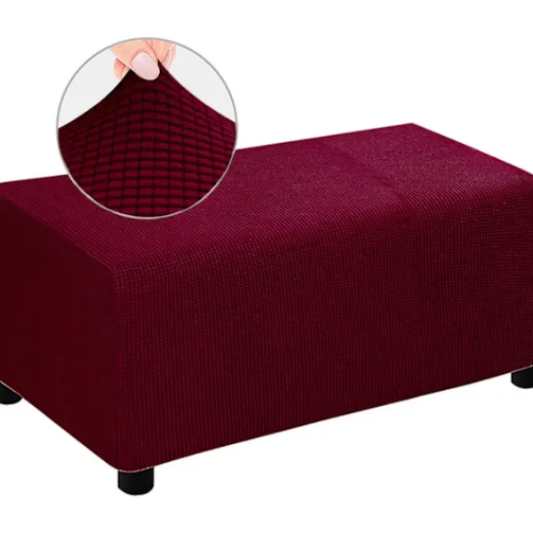 Sittpuffar>Röd, M Ottoman Slipcover Velvet Footstool Cover Stor fotstöd Pou