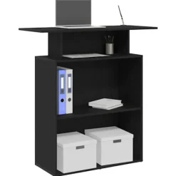 vidaXL Kontorsmöbler>Receptionsdisk svart 100x40x104 cm konstruerat trä