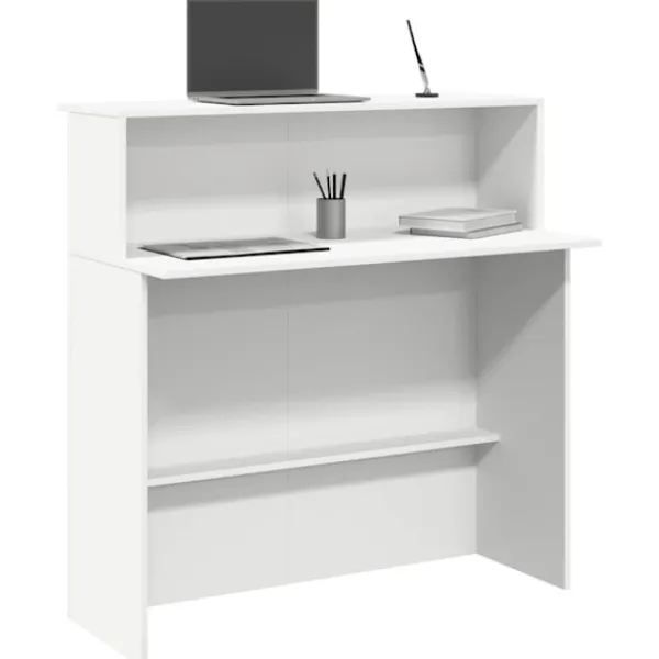 vidaXL Kontorsmöbler>Receptionsdisk vit 100x50x103,5 cm konstruerat trä