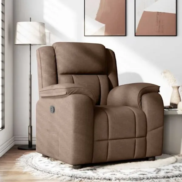 vidaXL Fåtöljer>Reclinerfåtölj brun tyg