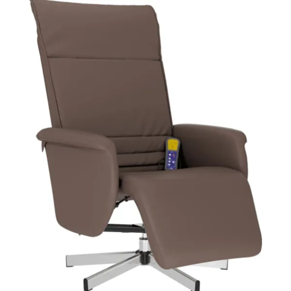 vidaXL Fåtöljer>Reclinerfåtölj med fotstöd brun konstläder