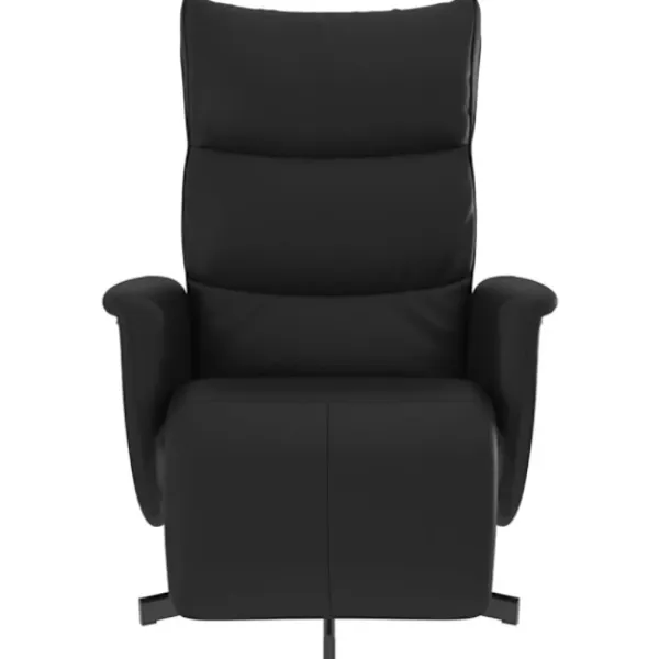vidaXL Fåtöljer>Reclinerfåtölj med fotstöd svart konstläder