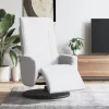 vidaXL Fåtöljer>Reclinerfåtölj med fotstöd vit konstläder