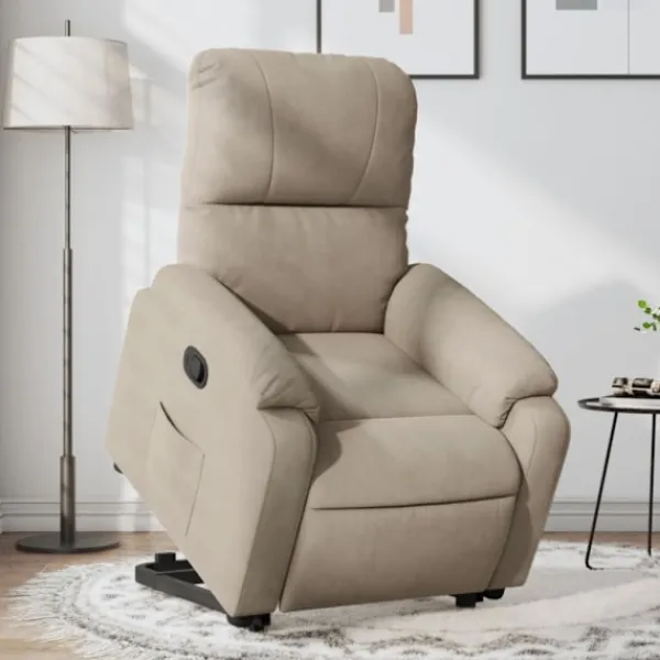 vidaXL Fåtöljer>Reclinerfåtölj med uppresningshjälp taupe mikrofibertyg