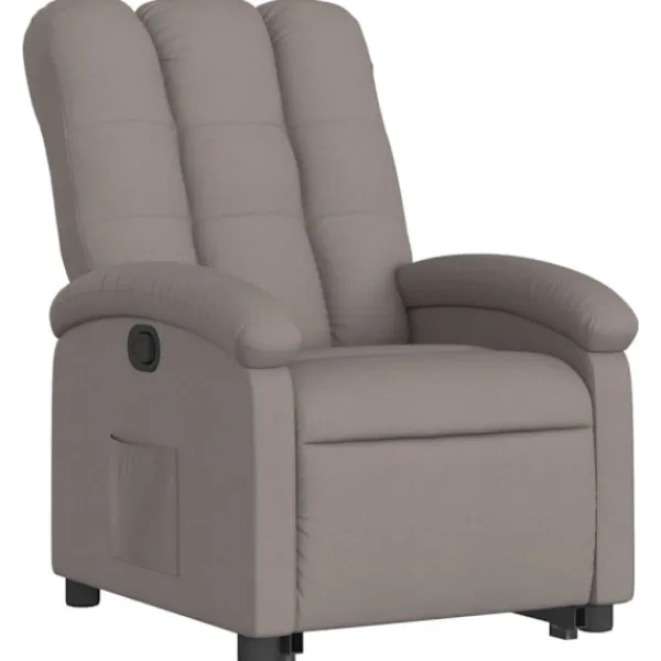 vidaXL Fåtöljer>Reclinerfåtölj med uppresningshjälp taupe tyg