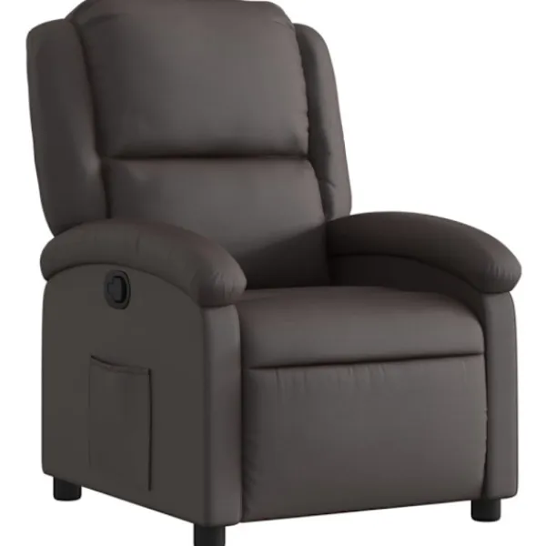 vidaXL Fåtöljer>Reclinerfåtölj mörkbrun äkta läder