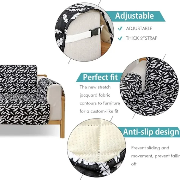 Soffor>Relax Soffa Överdrag 3 Sits Halkskydd Steppad Fåtölj Överdrag 1-Del Barn och Djur Soffa Överdrag