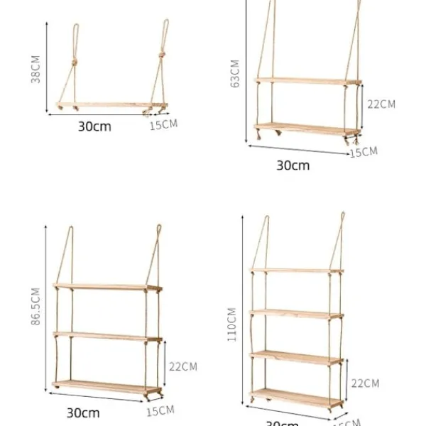Hyllor>Retrofärgade hängande hyllor, dekorativ vägg hylla, enkelsidig hylla, inomhusvägg förvaring 30cm