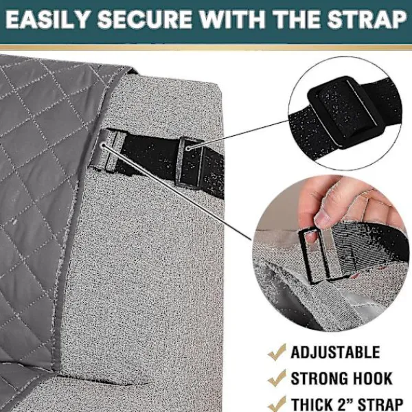 Soffor>Rl Vattentät Soffaöverdrag Quiltat Soffa Skydd Överdrag För 2 Kuddar Soffa Vattentät Grå Soffa
