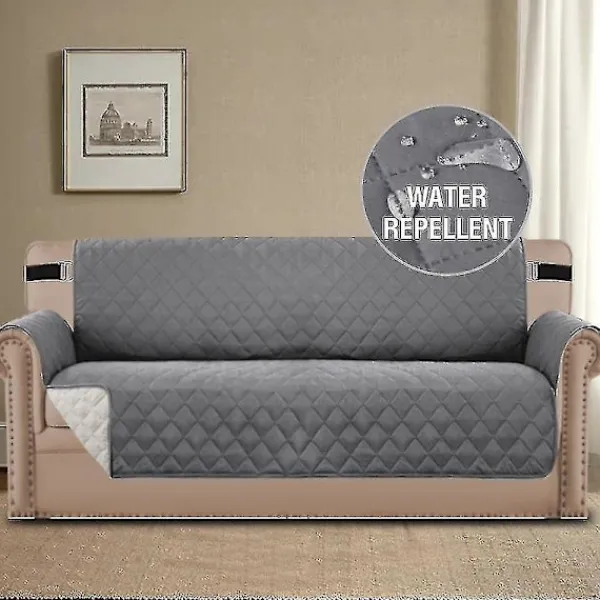 Soffor>Rl Vattentät Soffaöverdrag Quiltat Soffa Skydd Överdrag För 2 Kuddar Soffa Vattentät Grå Soffa